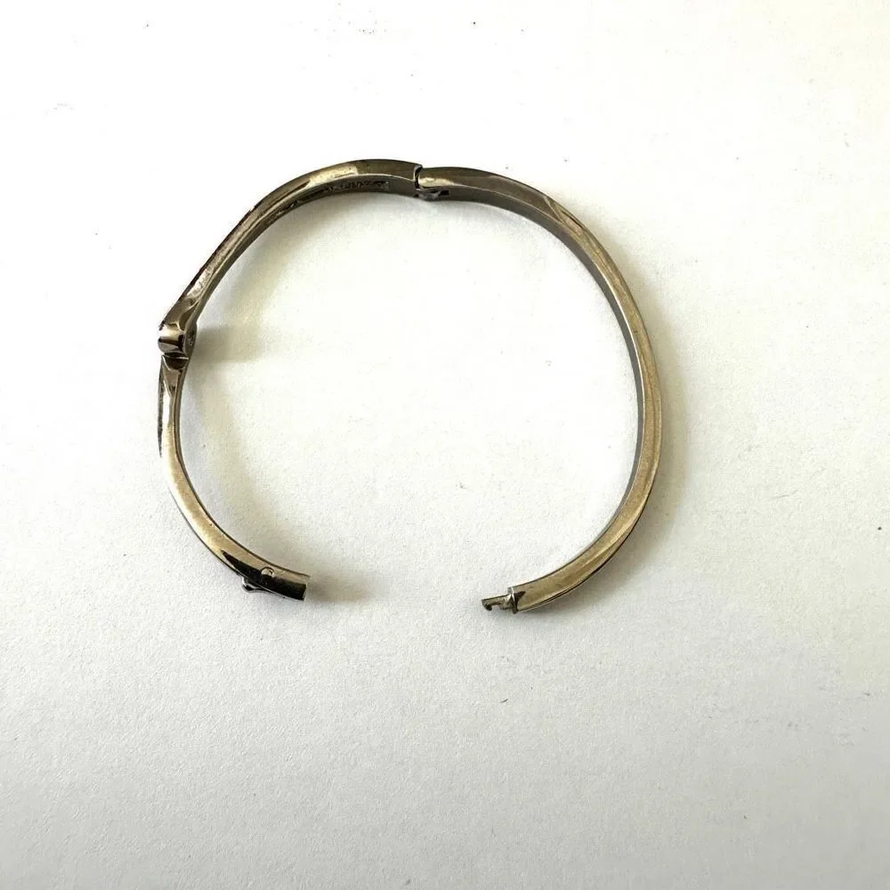 Silver tone rhinestone bangle bracelet